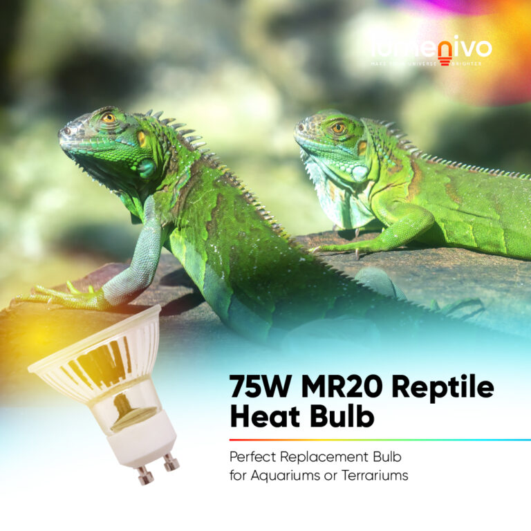 75W MR20 Heat Light Bulb for Reptiles by Lumenivo UVA UVB Reptile